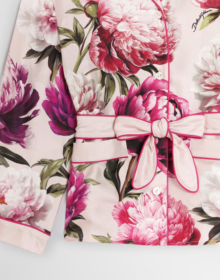 Dolce & Gabbana Peony-print twill vanity shirt Multicolor L56S75G7QWU