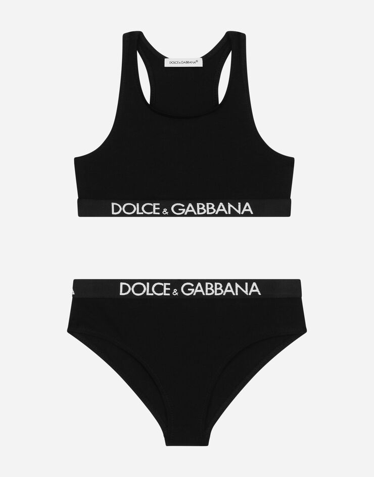 Dolce&Gabbana Jersey underwear set with branded elastic Black L5J713FUGNE