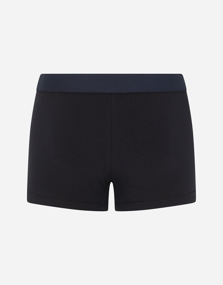 Dolce & Gabbana Boxer classique en jersey bi-stretch avec blason Bleu M4C03JONN94