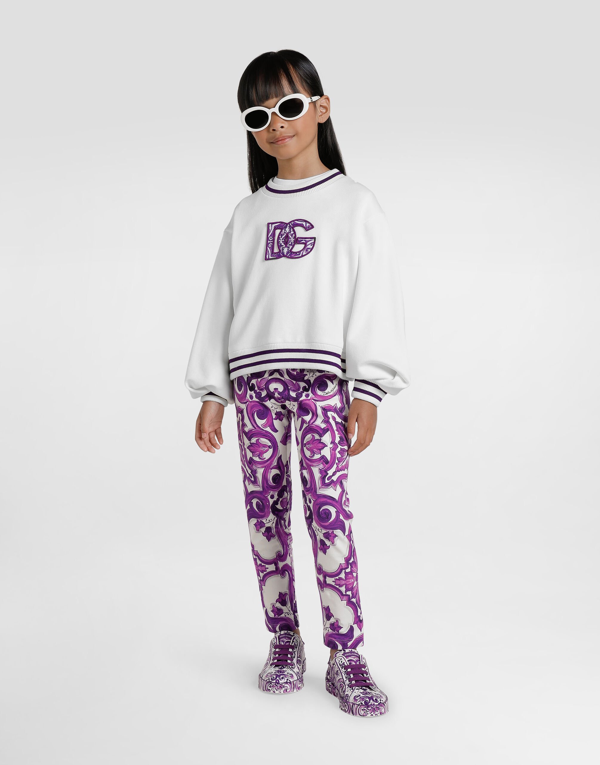 Multicolorのガールズ マヨリカプリント ナッパカーフスキン