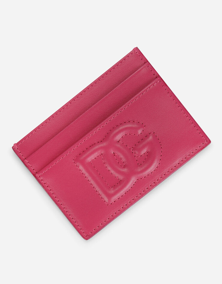 Dolce & Gabbana Tarjetero en piel de becerro con Logotipo DG Lila BI0330AG081