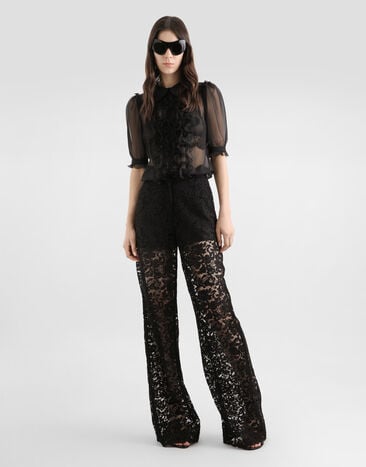 Dolce & Gabbana Chiffon shirt Black F5U03TFU1AT
