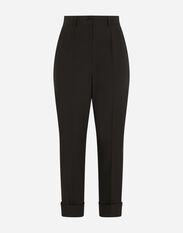 Dolce&Gabbana Woolen pants with turn-ups Black F6DKITFU1AT