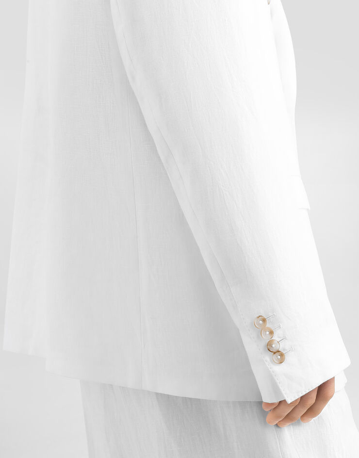 Dolce & Gabbana Double-breasted taormina linen jacket White G2NW1TGK326