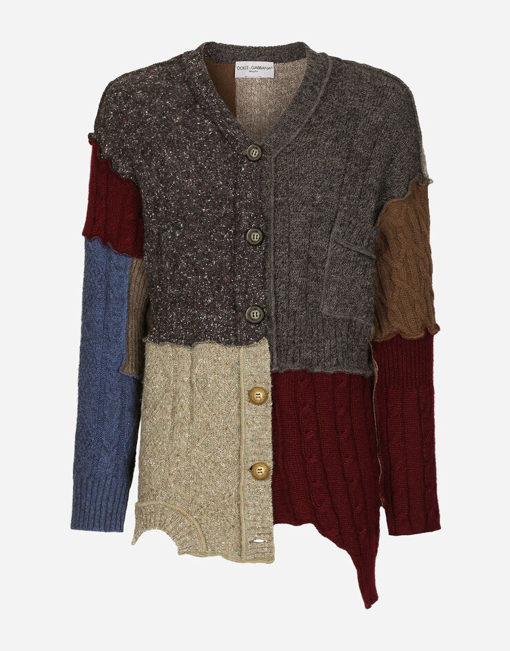 Dolce&Gabbana Cardigan patchwork in lana e alpaca Multicolore GXQ88TJFML7