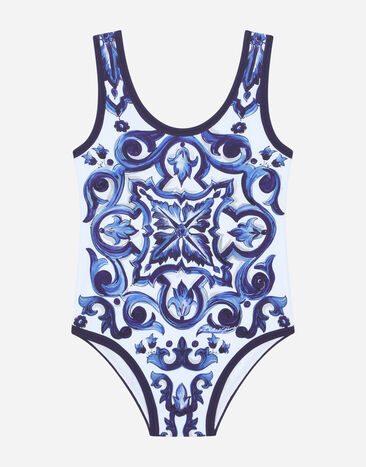 Dolce & Gabbana Majolica-print one-piece swimsuit Multicolor L53DE7G7EY0