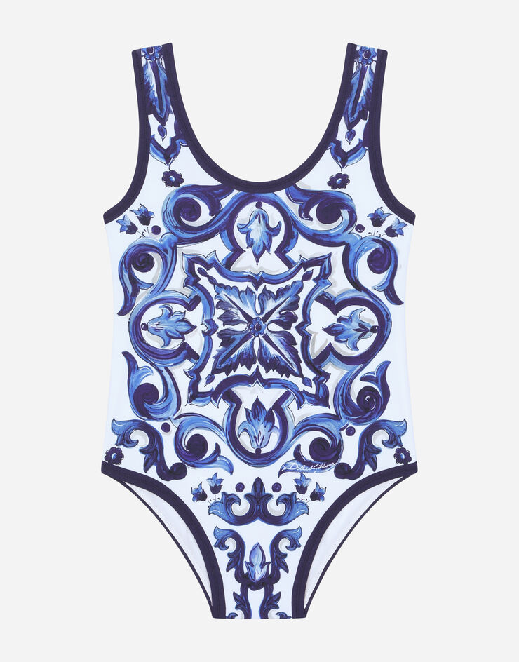 Dolce & Gabbana Majolica-print one-piece swimsuit Multicolor L5J812G7EW6