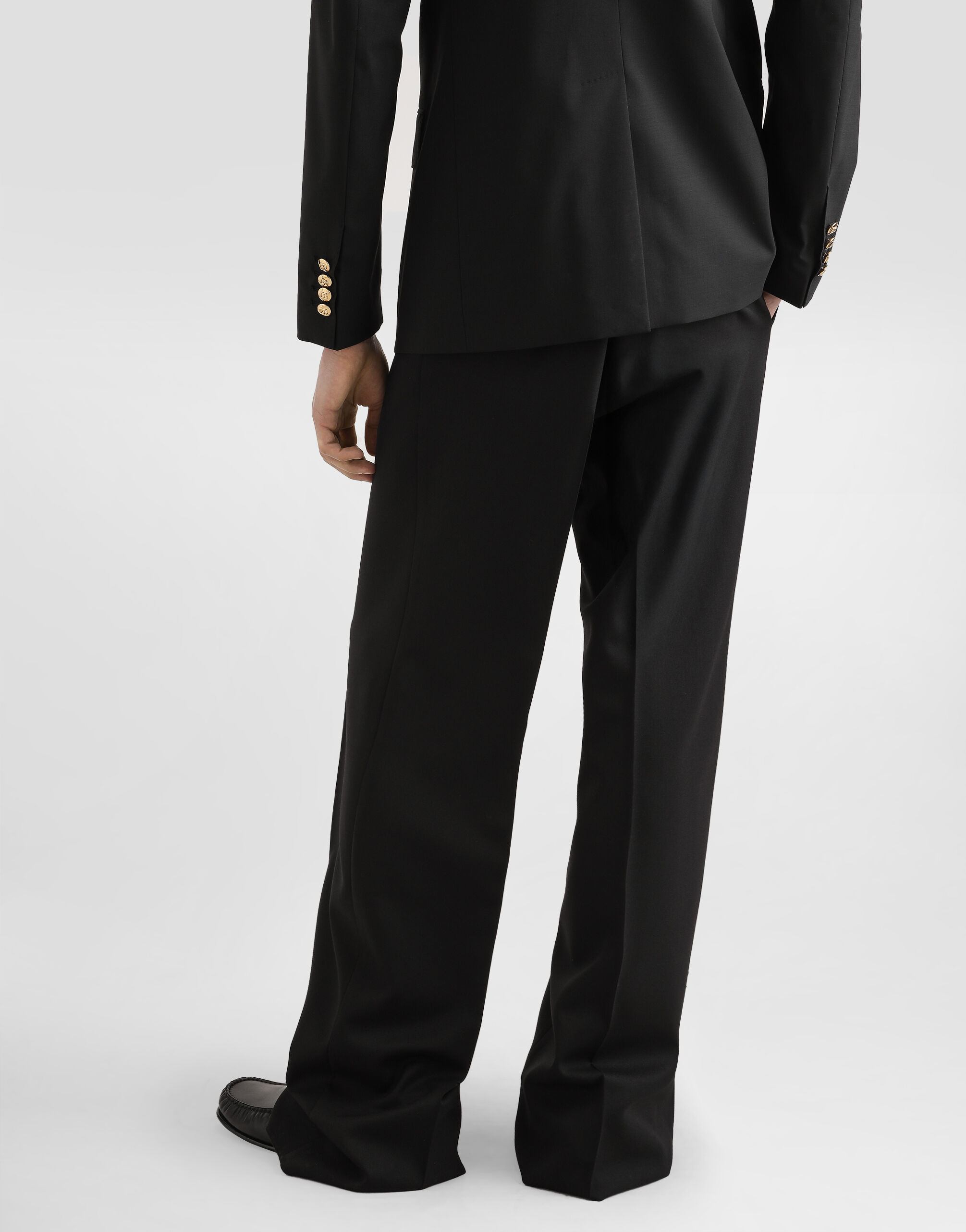 Double-breasted Martini-fit wool suit in Black for Men