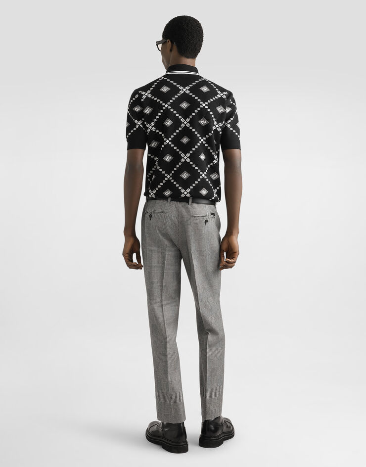 Dolce & Gabbana Jacquard piqué polo shirt Multicolor GXZ02TJGMA7