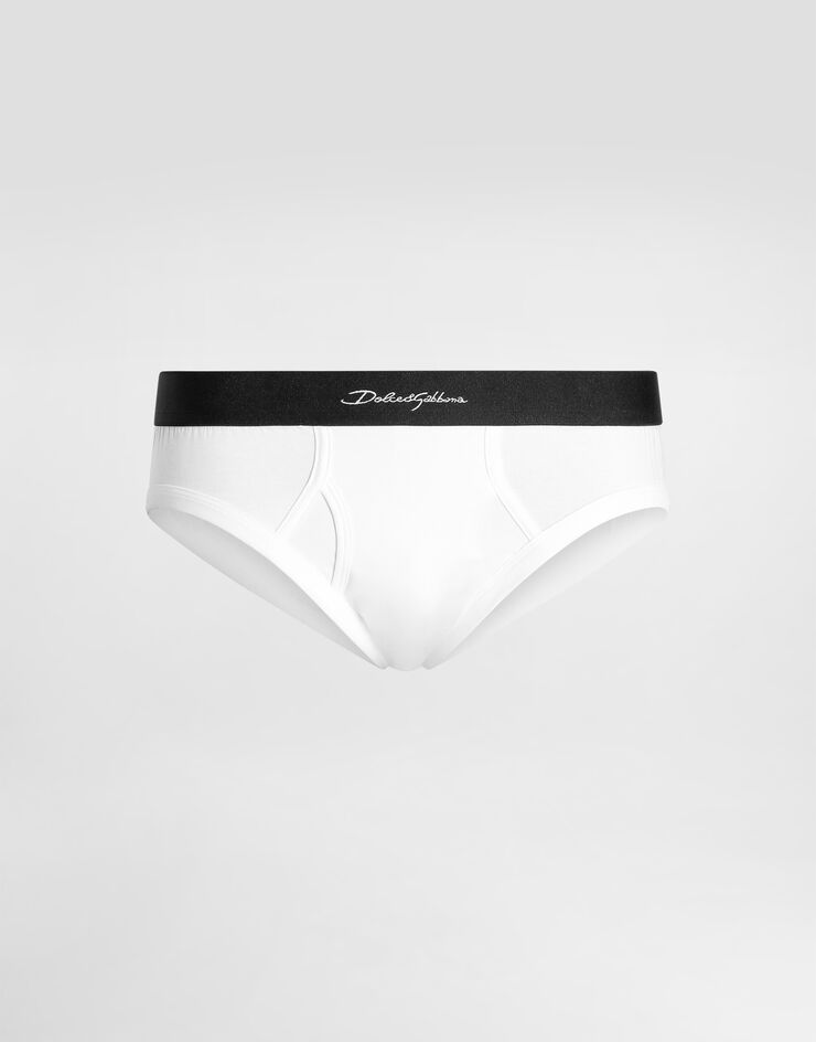 Dolce & Gabbana Mid-rise briefs in two-way stretch cotton jersey White M3F42JONR21