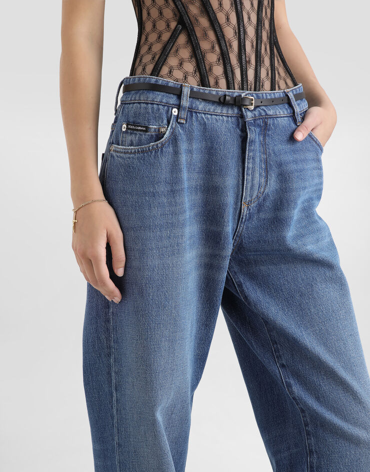 Dolce & Gabbana Loose denim jeans with pressed pleat Multicolor FTC8CDG8LZ6
