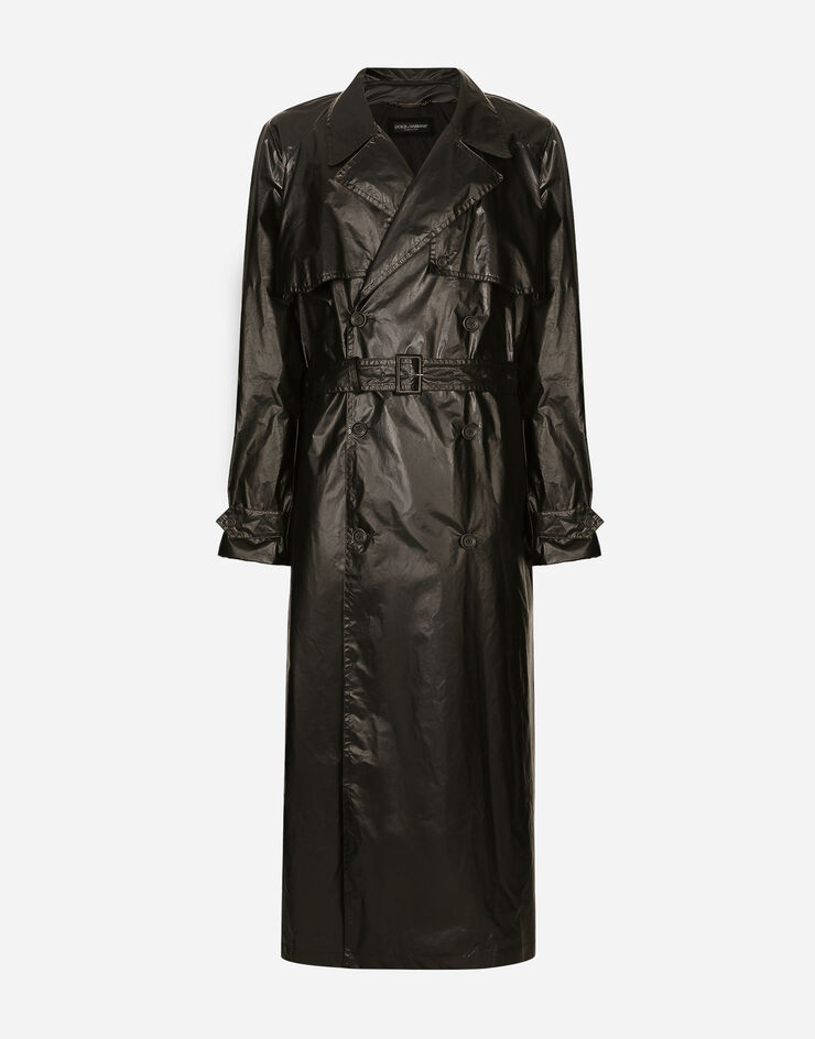 Dolce&Gabbana Coated nylon double-breasted trench coat Multicolor G016OTGF777