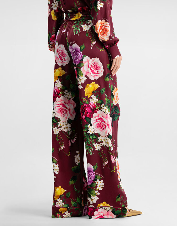 Dolce & Gabbana Rose-print satin vanity trousers Multicolor I3J79WIS11B