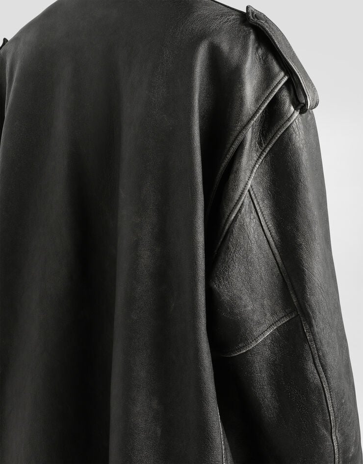 Dolce & Gabbana Vintage-effect leather jacket Dolce & Gabbana Vintage-effect leather jacket Black F9T69LGDDEE