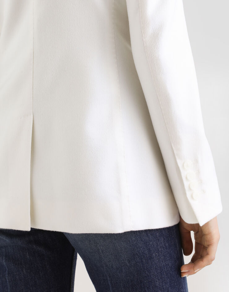 Dolce & Gabbana Single-breasted cashmere jacket White F29KNTFU29R