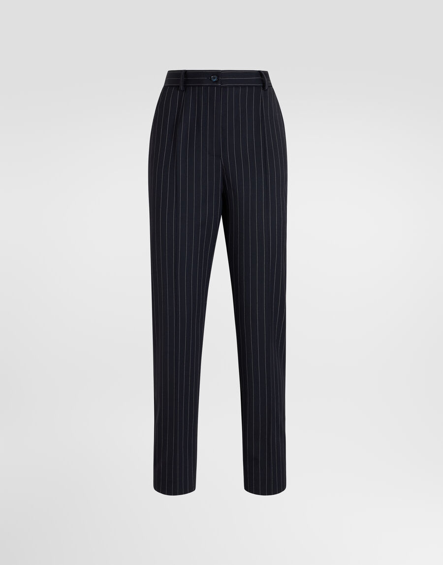 Pinstripe wool trousers