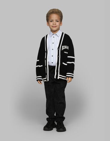 Dolce & Gabbana Knit cardigan with Dolce&Gabbana logo Black L4KWA3JCVZX