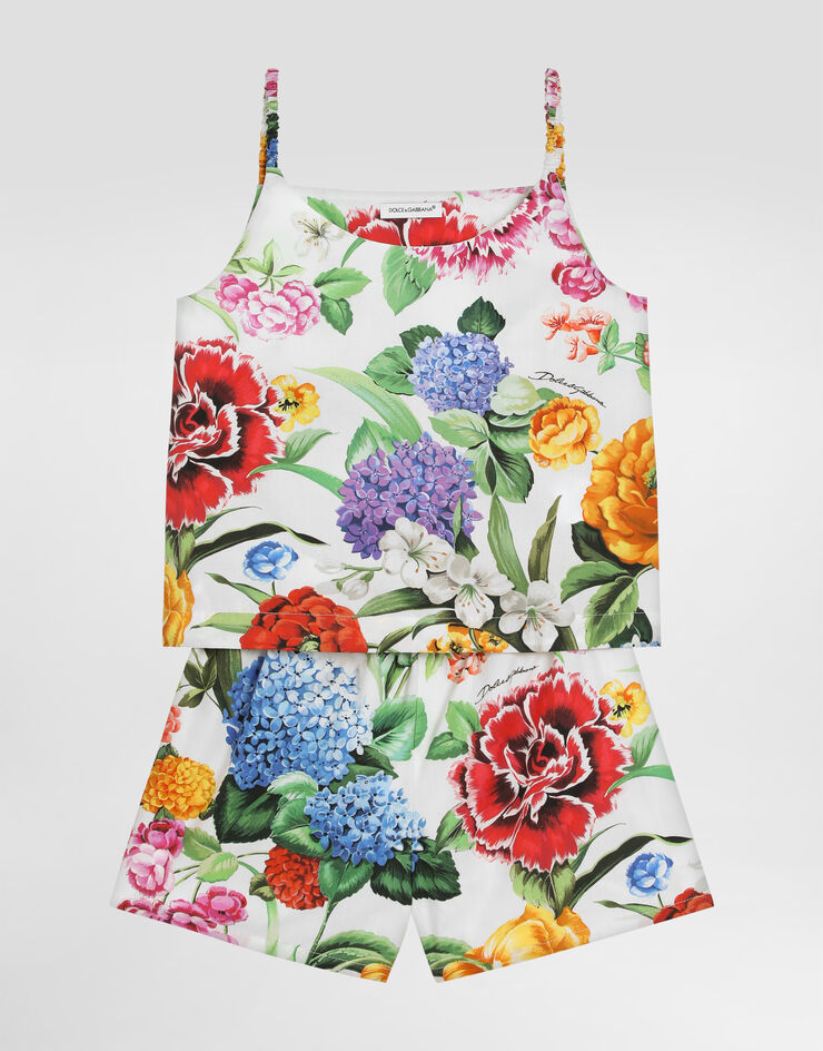 Dolce & Gabbana Poplin top and shorts set with floral print Print L51U09HS5S5