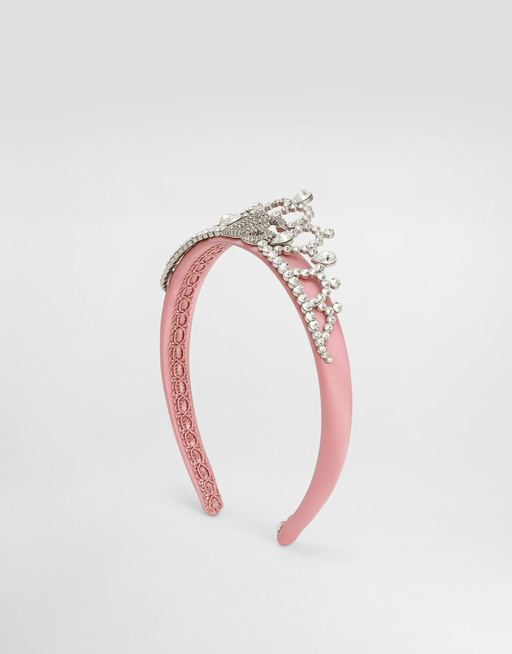 Dolce & Gabbana Tiara aus Satin und Strass Rosa WHR2J4W1111