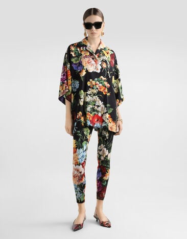 Dolce & Gabbana フラワーブーケプリント シャルムーズ シャツ プリ F5T75TFSA7W
