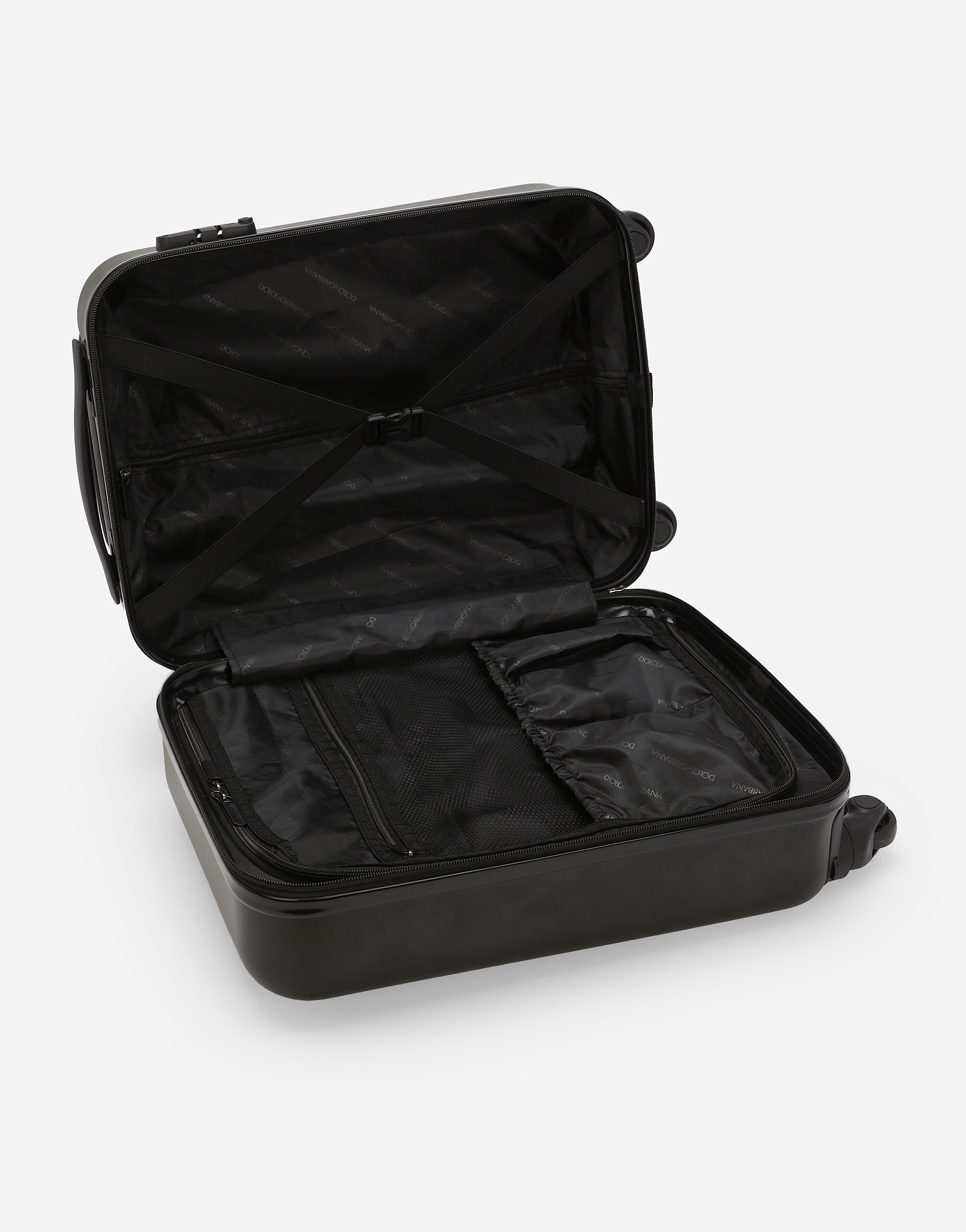 Hard case trolley with DG logo in Black for Boys | Dolce&Gabbana® US