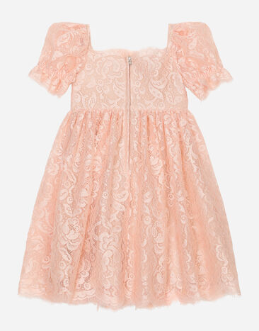 DolceGabbanaSpa Short-sleeved lace dress Pink L53DQ3FLMAG