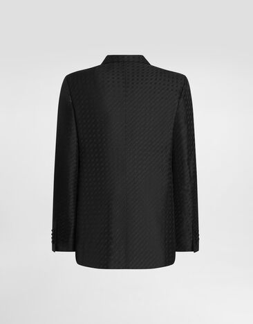 Dolce & Gabbana Single-breasted sicilia light jacket with micro pattern jacquard Black G2TV4THJMQY