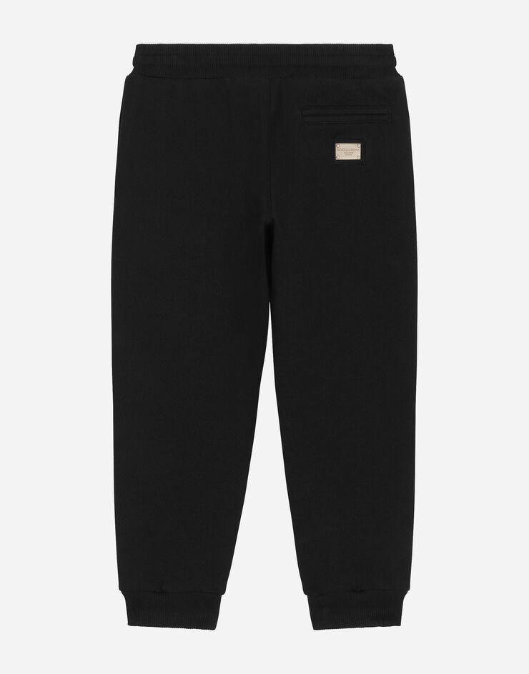 Dolce&Gabbana Jersey jogging pants with patchwork Black L4JPIMG7K2F