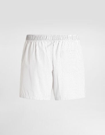 Dolce & Gabbana Shorts aus Baumwollpopeline mit Streifenmuster Multicolor M3A15TFR50B
