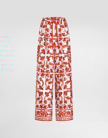 Dolce & Gabbana Majolica-print silk trousers Multicolor FTDBNTGDDRE