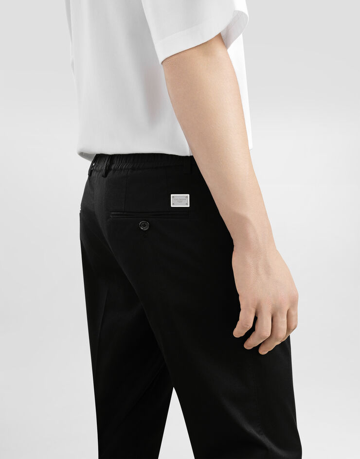 Dolce & Gabbana コットン ダブルダーツ パンツ ブラック GV4EETFUFNV