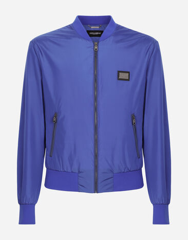 Dolce&Gabbana Nylon jacket with branded tag Blue G9ZY5LHULR0