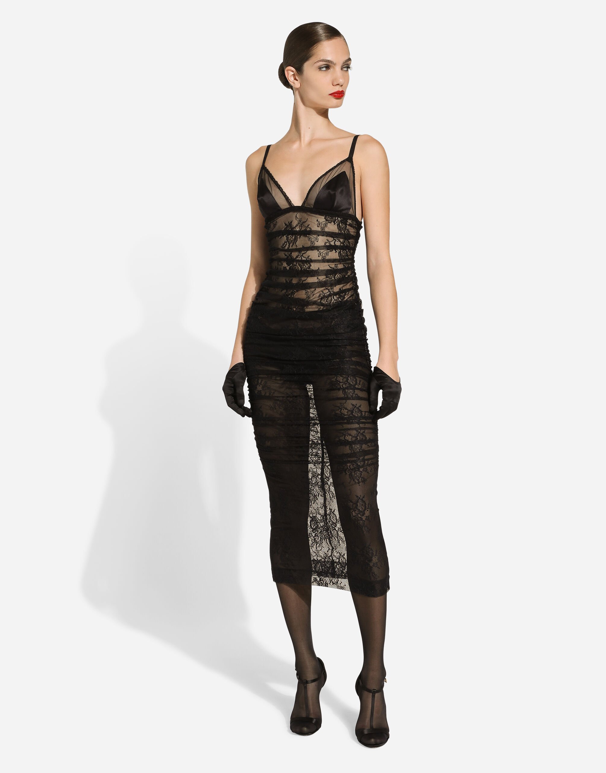 Calf length lace dress new arrivals