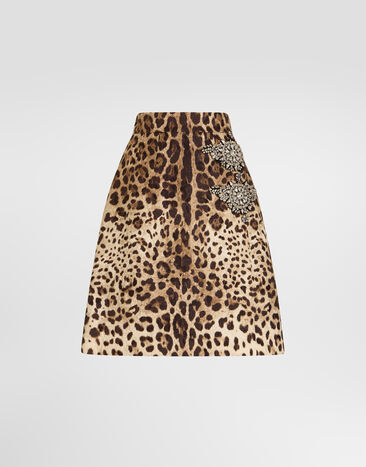Dolce & Gabbana Leo-print brocade skirt Print F4C2EZFSTB3