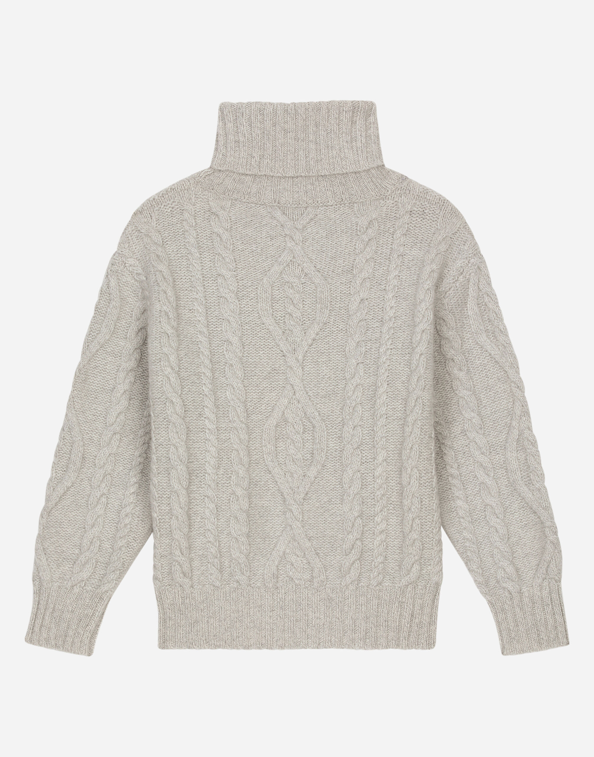 Wool cable-knit pullover with Dolce&Gabbana logo