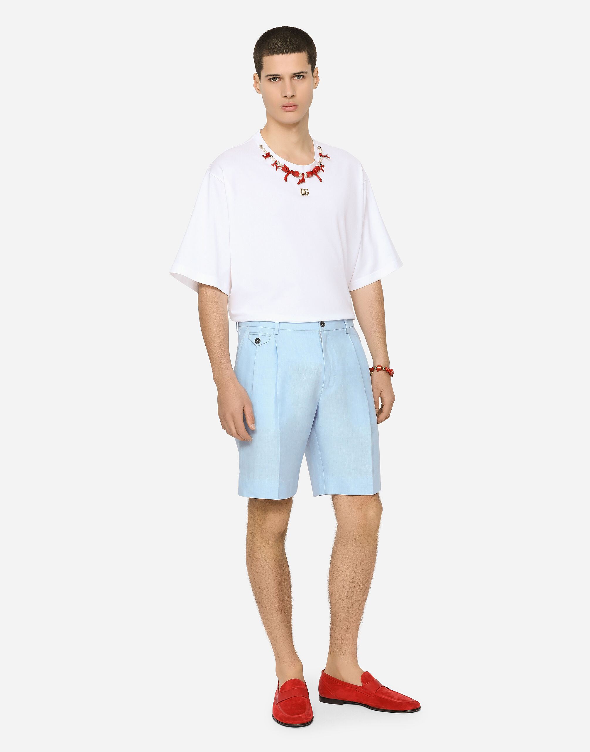 【Dolce Gabbana】T-SHIRT M/CORTA GIRO◆G8PN9TG7N8O T-SHIRT M/CORTA GIRO in Multicolor for Men | Dolce&Gabbana®