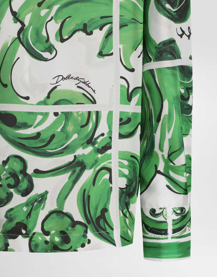 Dolce & Gabbana Majolica-print silk twill vanity shirt Print I5C16MHI1TN