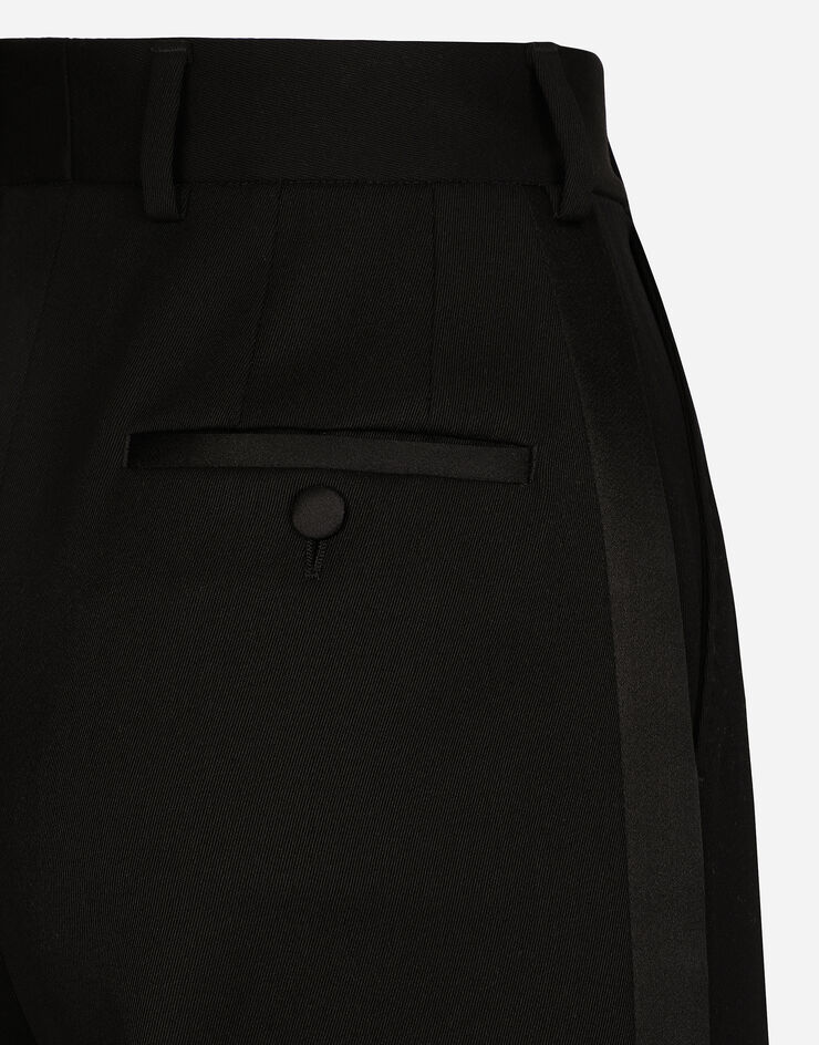 Dolce & Gabbana Ausgestellte Hose aus Wollgabardine Black FTC32TFU28J