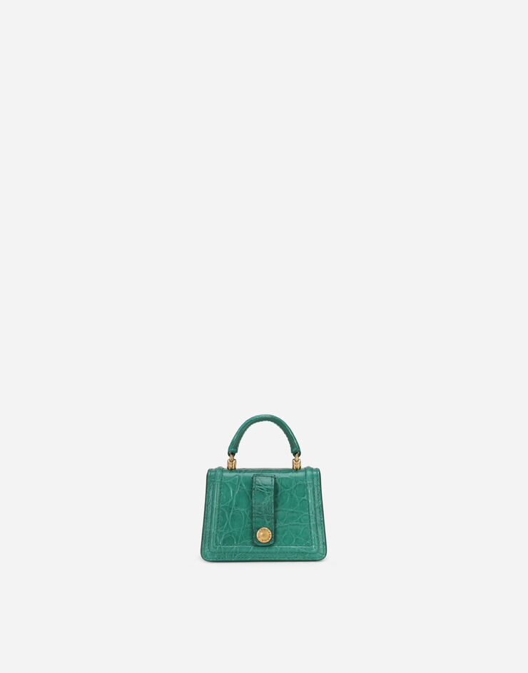 Dolce & Gabbana Devotion micro bag in crocodile flank leather GREEN BI1400A2V87