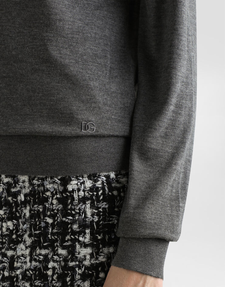 Dolce & Gabbana Rollkragenpullover aus Kaschmir Grau FXW42ZJBW0P