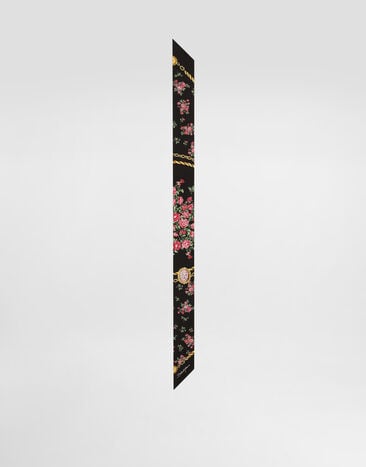 Dolce & Gabbana Small rose bouquets-print silk twill bandeau 6x100 Multicolor FS215AGDDLN