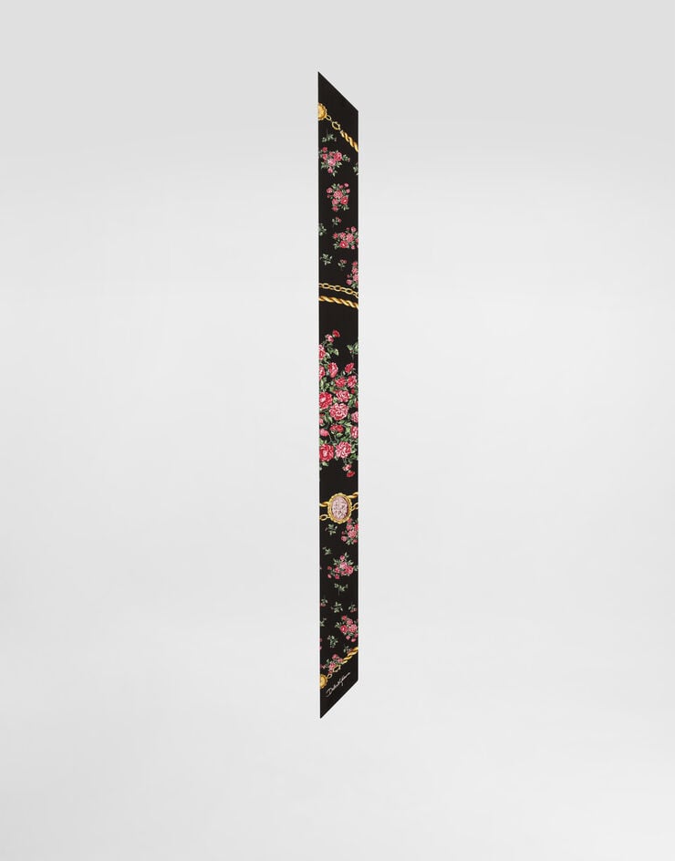Dolce & Gabbana Small rose bouquets-print silk twill bandeau 6x100 Multicolor FS215AGDDLN