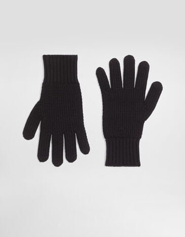 Dolce & Gabbana Knitted virgin wool gloves Blue GX49KTJDVLP