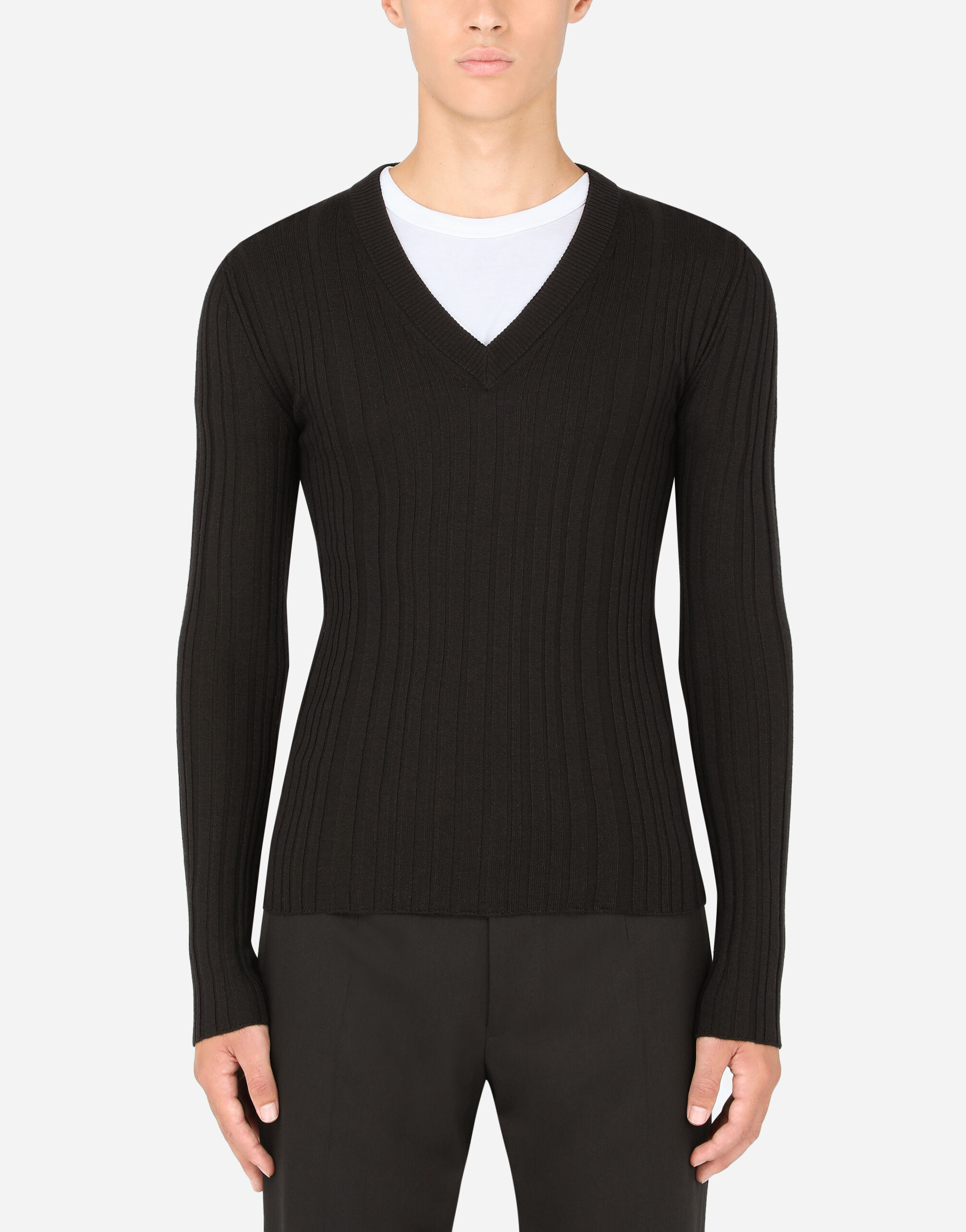 Wool v neck sweater