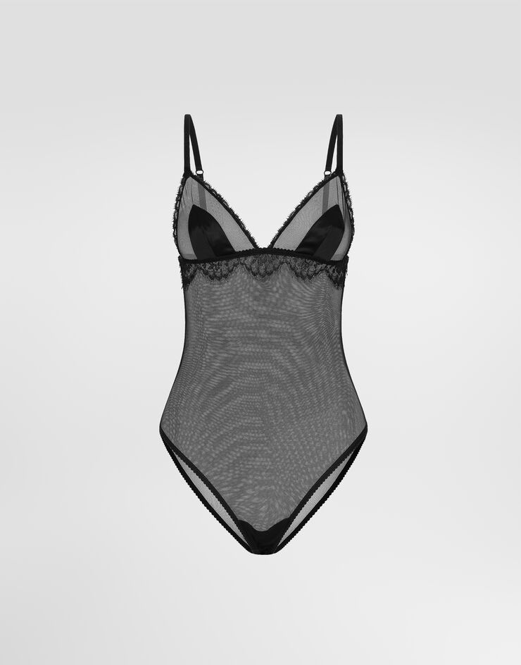 Dolce & Gabbana Body aus Tüll Schwarz O9C53TONN35