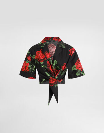 Dolce & Gabbana Rose-print poplin shirt Dolce & Gabbana Rose-print poplin shirt Multicolor F5T30THS5VL