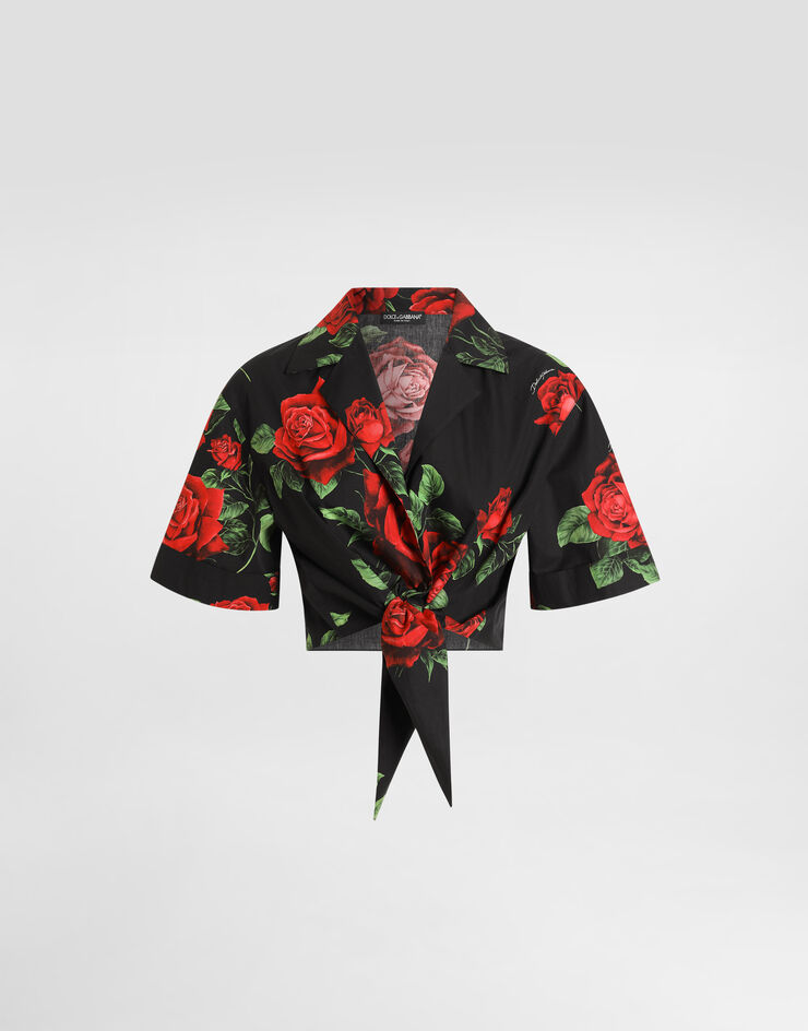 Dolce & Gabbana Rose-print poplin shirt Dolce & Gabbana Rose-print poplin shirt Multicolor F5T30THS5VL