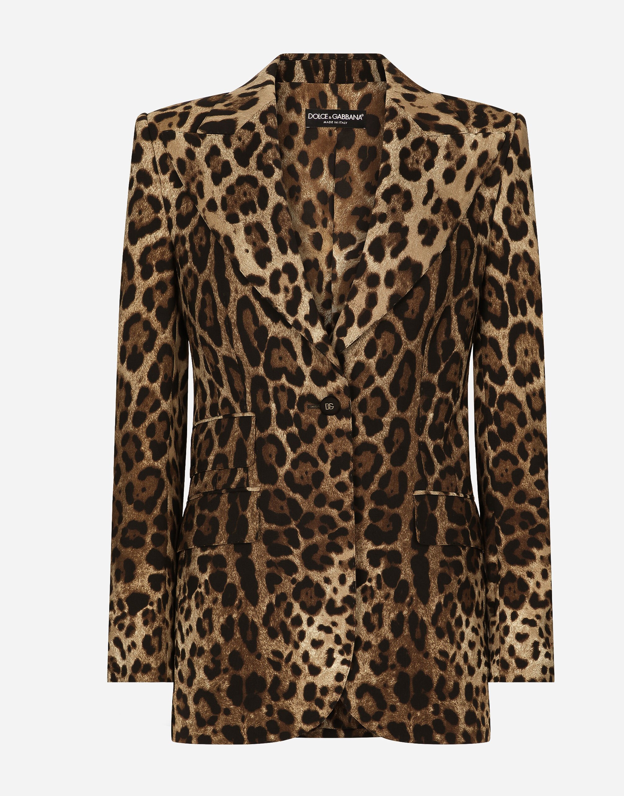 Dolce&Gabbana Chaqueta Turlington de lana con estampado de leopardo Estampado Animalier F9R11THSMW8