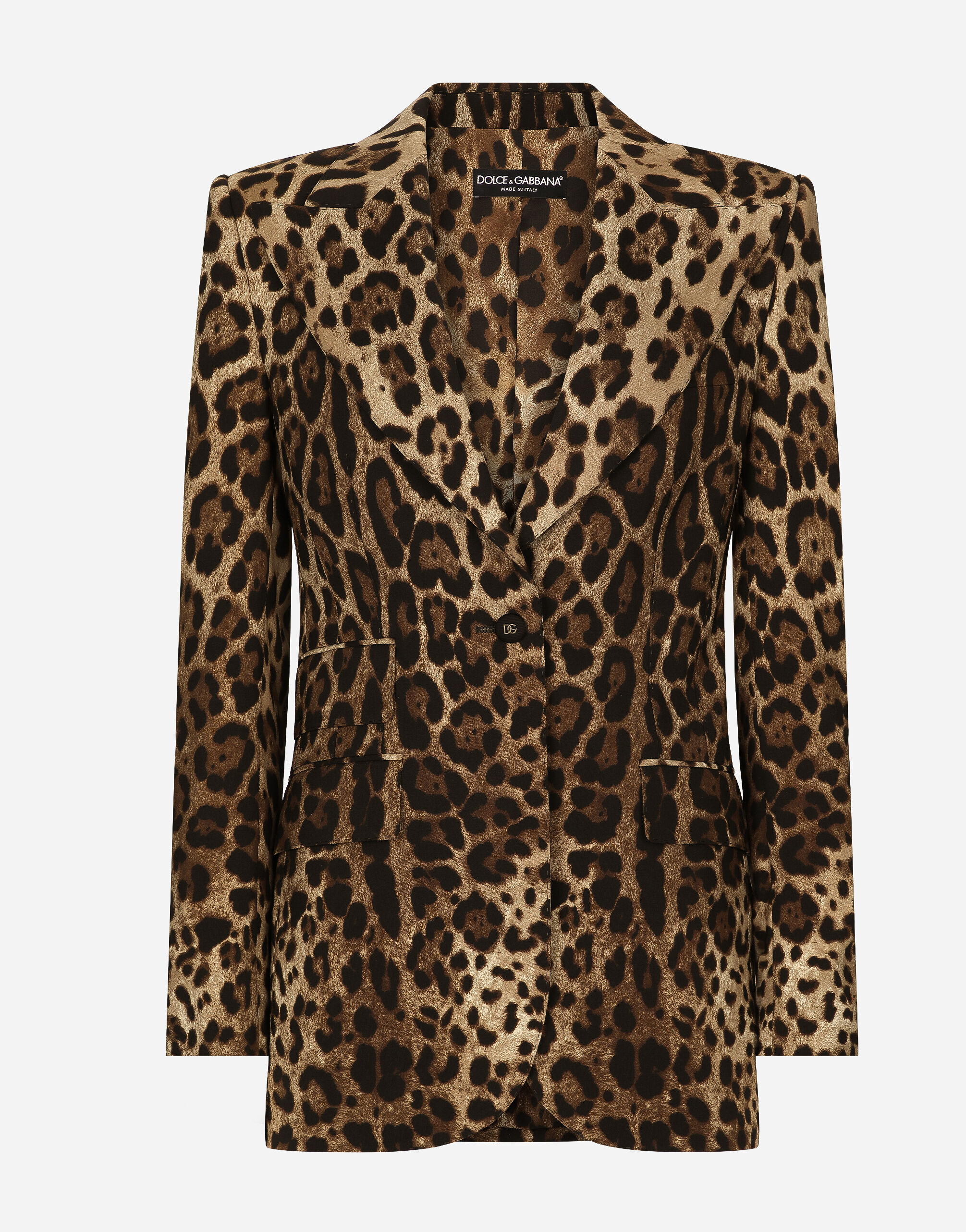 Dolce&Gabbana Turlington-Jacke aus Wolle Leoprint Animal-Print F9R11THSMW8