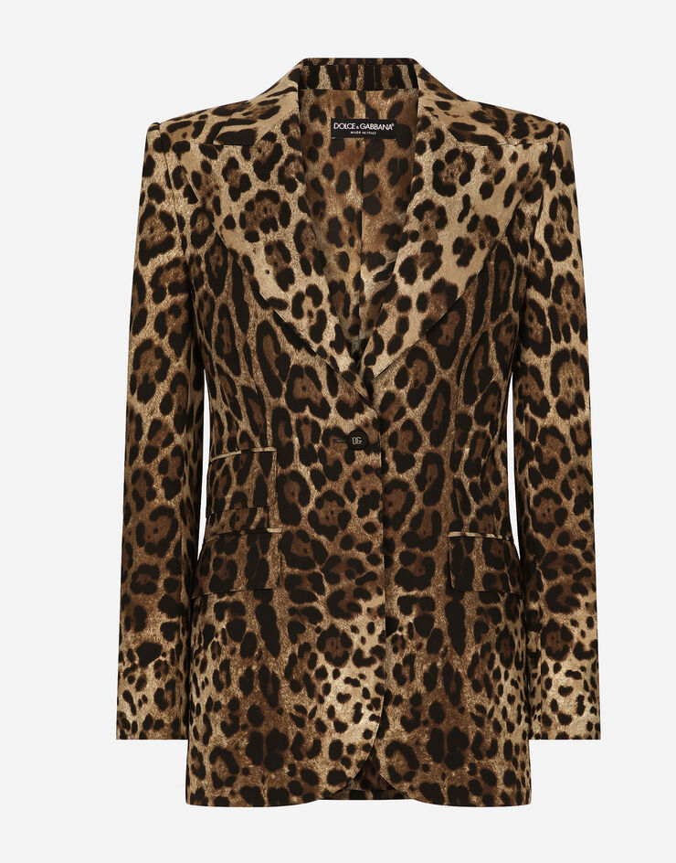 Dolce&Gabbana Veste Turlington en laine à imprimé léopard Imprimé Animalier F29DOTFSBAW